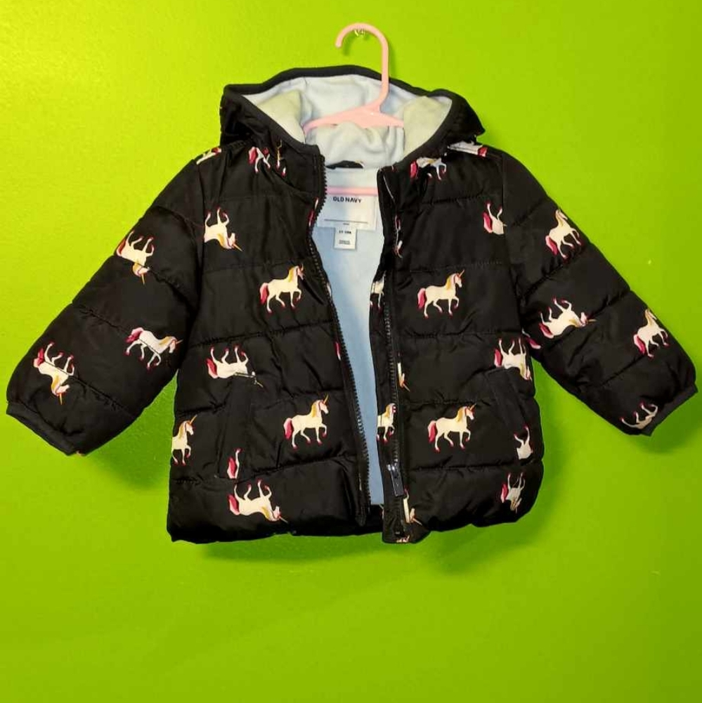 Old navy Unicorn girls uyyJacket Puffer Coat 12-18 months